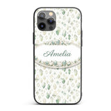Elegant Pale Crystal Seamless Pattern Minimal Custom Name Protective Phone Case Mobile Cover Durable Everyday Smartphone Shock Resistant