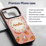 Cute Kawaii Bunny with Carrot Donut Seamless Custom Name Protective Phone Case Mobile Cover Durable Everyday Smartphone Shock Resistant