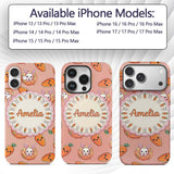 Cute Kawaii Bunny with Carrot Donut Seamless Custom Name Protective Phone Case Mobile Cover Durable Everyday Smartphone Shock Resistant