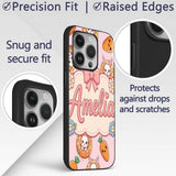 Cute Kawaii Bunny with Carrot Donut Seamless Custom Name Protective Phone Case Mobile Cover Durable Everyday Smartphone Shock Resistant