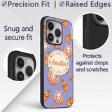 Cute Kawaii Bunny with Carrot Donut Seamless Custom Name Protective Phone Case Mobile Cover Durable Everyday Smartphone Shock Resistant