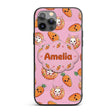 Cute Kawaii Bunny with Carrot Donut Seamless Custom Name Protective Phone Case Mobile Cover Durable Everyday Smartphone Shock Resistant