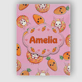 Personalised Name Cute Kawaii Bunny with Custom  Unique Gift Idea Elegant Feature Canvas Wall Art Print Decor Picture Ready to Hang