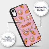 Cute Kawaii Bunny with Carrot Donut Seamless Custom Name Protective Phone Case Mobile Cover Durable Everyday Smartphone Shock Resistant