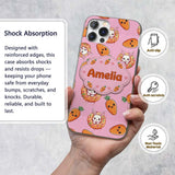 Cute Kawaii Bunny with Carrot Donut Seamless Custom Name Protective Phone Case Mobile Cover Durable Everyday Smartphone Shock Resistant