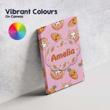 Personalised Name Cute Kawaii Bunny with Custom  Unique Gift Idea Elegant Feature Canvas Wall Art Print Decor Picture Ready to Hang