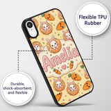Cute Kawaii Bunny with Carrot Donut Seamless Custom Name Protective Phone Case Mobile Cover Durable Everyday Smartphone Shock Resistant