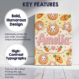 Personalised Name Cute Kawaii Bunny with Custom  Unique Gift Idea Elegant Feature Canvas Wall Art Print Decor Picture Ready to Hang