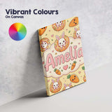 Personalised Name Cute Kawaii Bunny with Custom  Unique Gift Idea Elegant Feature Canvas Wall Art Print Decor Picture Ready to Hang