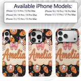 Cute Kawaii Bunny with Carrot Donut Seamless Custom Name Protective Phone Case Mobile Cover Durable Everyday Smartphone Shock Resistant