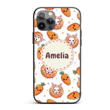 Cute Kawaii Bunny with Carrot Donut Seamless Custom Name Protective Phone Case Mobile Cover Durable Everyday Smartphone Shock Resistant