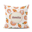 Custom Name Kawaii Bunny with Carrot Donut Seamless Pattern Grey Square Filled Cushion Throw Pillow Sofa Bed Home Decor Zip Washable UK Made