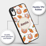 Cute Kawaii Bunny with Carrot Donut Seamless Custom Name Protective Phone Case Mobile Cover Durable Everyday Smartphone Shock Resistant