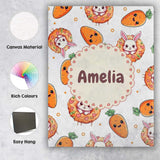 Personalised Name Cute Kawaii Bunny with Custom  Unique Gift Idea Elegant Feature Canvas Wall Art Print Decor Picture Ready to Hang