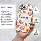 Cute Kawaii Bunny with Carrot Donut Seamless Custom Name Protective Phone Case Mobile Cover Durable Everyday Smartphone Shock Resistant