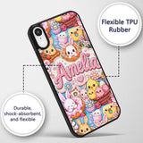 Cute Easter Bunny Chick and Eggs Dessert Seamless Custom Name Protective Phone Case Mobile Cover Durable Everyday Smartphone Shock Resistant