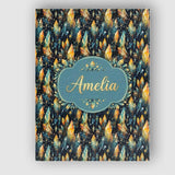Personalised Name Vibrant Abstract Crystal Seamless Pattern Dark Custom  Interior Canvas Wall Art Print Decor Picture Ready to Hang