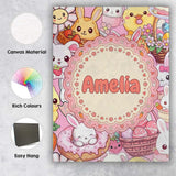 Personalised Name Cute Easter Bunny Chick Custom  Unique Gift Idea Elegant Feature Canvas Wall Art Print Decor Picture Ready to Hang