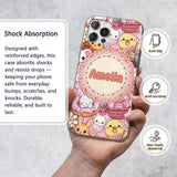 Cute Easter Bunny Chick and Eggs Dessert Seamless Custom Name Protective Phone Case Mobile Cover Durable Everyday Smartphone Shock Resistant