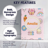 Personalised Name Cute Easter Chick Bunny Custom  Unique Gift Idea Elegant Feature Canvas Wall Art Print Decor Picture Ready to Hang