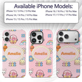 Cute Easter Chick Bunny Macaron Carrot Rainbow Custom Name Protective Phone Case Mobile Cover Durable Everyday Smartphone Shock Resistant