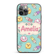Cute Bunny Ice Cream Donut Chick Kawaii Seamless Custom Name Protective Phone Case Mobile Cover Durable Everyday Smartphone Shock Resistant