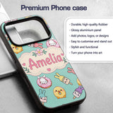 Cute Bunny Ice Cream Donut Chick Kawaii Seamless Custom Name Protective Phone Case Mobile Cover Durable Everyday Smartphone Shock Resistant