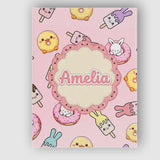 Personalised Name Cute Bunny Ice Cream Custom  Modern Room Accent Elegant Feature Canvas Wall Art Print Decor Picture Ready to Hang
