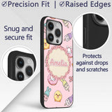 Cute Bunny Ice Cream Donut Chick Kawaii Seamless Custom Name Protective Phone Case Mobile Cover Durable Everyday Smartphone Shock Resistant