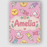 Personalised Name Cute Bunny Ice Cream Custom  Modern Room Accent Elegant Feature Canvas Wall Art Print Decor Picture Ready to Hang