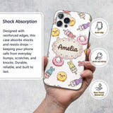 Cute Bunny Ice Cream Donut Chick Kawaii Seamless Custom Name Protective Phone Case Mobile Cover Durable Everyday Smartphone Shock Resistant