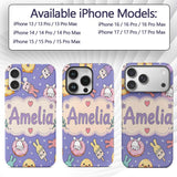 Cute Bunny Donut Ice Cream Kawaii Printed Design Custom Name Protective Phone Case Mobile Cover Durable Everyday Smartphone Shock Resistant