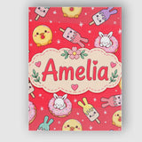 Personalised Name Cute Bunny Donut Ice Custom  Modern Room Accent Elegant Feature Canvas Wall Art Print Decor Picture Ready to Hang