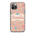 Cute Rainbow Bunny Flower Easter Egg Seamless Custom Name Protective Phone Case Mobile Cover Durable Everyday Smartphone Shock Resistant
