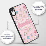 Cute Rainbow Bunny Flower Easter Egg Seamless Custom Name Protective Phone Case Mobile Cover Durable Everyday Smartphone Shock Resistant