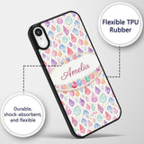 Soft Pastel Gemstone Seamless Light Background Custom Name Protective Phone Case Mobile Cover Durable Everyday Smartphone Shock Resistant