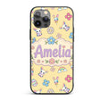 Cute Rainbow Bunny Flower Easter Egg Seamless Custom Name Protective Phone Case Mobile Cover Durable Everyday Smartphone Shock Resistant