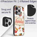 Kawaii Sushi Ramen Dumpling Asian Food Seamless Custom Name Protective Phone Case Mobile Cover Durable Everyday Smartphone Shock Resistant