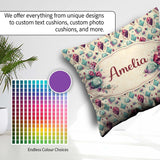 Custom Name Colorful Confetti Gemstone Background Playful Design Square Filled Cushion Throw Pillow Sofa Bed Home Decor Zip Washable UK Made