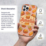 Cute Kawaii Burger Fries Hotdog Printed Design Custom Name Protective Phone Case Mobile Cover Durable Everyday Smartphone Shock Resistant