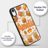 Kawaii Burger Fries Hotdog Fast Food Seamless Custom Name Protective Phone Case Mobile Cover Durable Everyday Smartphone Shock Resistant