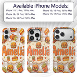 Kawaii Burger Fries Hotdog Fast Food Seamless Custom Name Protective Phone Case Mobile Cover Durable Everyday Smartphone Shock Resistant