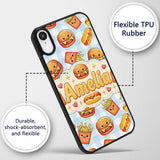 Kawaii Burger Fries Hotdog Fast Food Seamless Custom Name Protective Phone Case Mobile Cover Durable Everyday Smartphone Shock Resistant