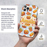 Kawaii Burger Fries Hotdog Fast Food Seamless Custom Name Protective Phone Case Mobile Cover Durable Everyday Smartphone Shock Resistant