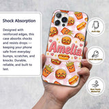 Kawaii Burger Fries Hotdog Fast Food Seamless Custom Name Protective Phone Case Mobile Cover Durable Everyday Smartphone Shock Resistant