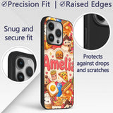 Cute Kawaii Fast Food Junk Snacks Printed Design Custom Name Protective Phone Case Mobile Cover Durable Everyday Smartphone Shock Resistant