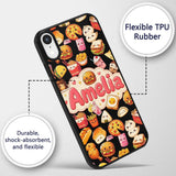 Cute Kawaii Fast Food Sushi Decorative Design Custom Name Protective Phone Case Mobile Cover Durable Everyday Smartphone Shock Resistant