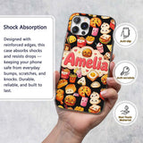 Cute Kawaii Fast Food Sushi Decorative Design Custom Name Protective Phone Case Mobile Cover Durable Everyday Smartphone Shock Resistant