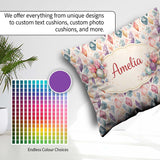 Custom Name Multicolor Crystal Seamless Soft Background Abstract Square Filled Cushion Throw Pillow Sofa Bed Home Decor Zip Washable UK Made