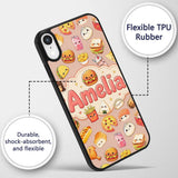 Cute Kawaii Fast Food Sushi Decorative Design Custom Name Protective Phone Case Mobile Cover Durable Everyday Smartphone Shock Resistant